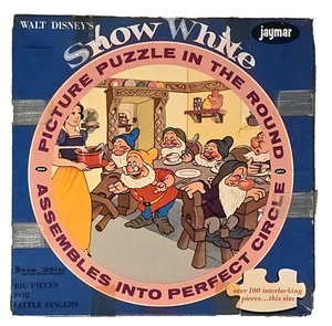 Vintage Disney Snow White Jaymar Puzzle In The Round 19" Diameter 100+ Pieces - Picture 1 of 5