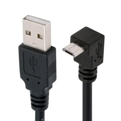 CY Up Angled Micro USB 5Pin to USB 2.0 Type-A Data Charge Cable for Phone Camera - Image 1 of 4