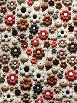 Jersey Stoff Kinderstoff Digitaldruck 3D Blumen - Bild 1 von 2