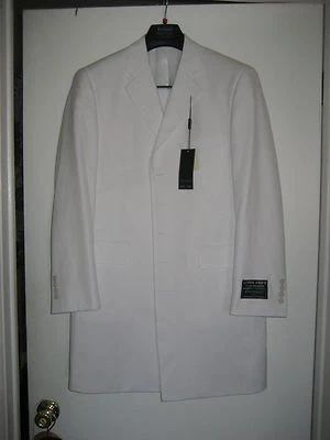 Ferrecci Super 150's Pant Suit Polyester Men's 38S  PARIS WHITE 6B OV 1P - Image 1 of 4