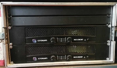 Crown XLS 802 Professional 1000 Watt Rack Mount Power Amp x 2 with flight case - Image 1 of 4