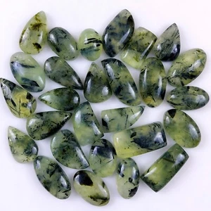 27 piezas de piedras preciosas de cabujón sueltas de prehnita verde natural de 635 quilates 26x13 15x11 mm #1233 - Imagen 1 de 5
