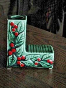 Vtg. Christmas NOEL Letter "L" Replacement Ceramic Candle Holder Japan - Picture 1 of 8