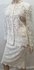 DOLCE & GABBANA White Cotton Crochet Formal 2PC Jacket & Skirt Suit IT44 UK12