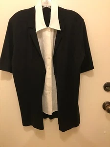 Agnona Women's Black Cotton Jersey Sweater Size 50 Italy - Picture 1 of 23
