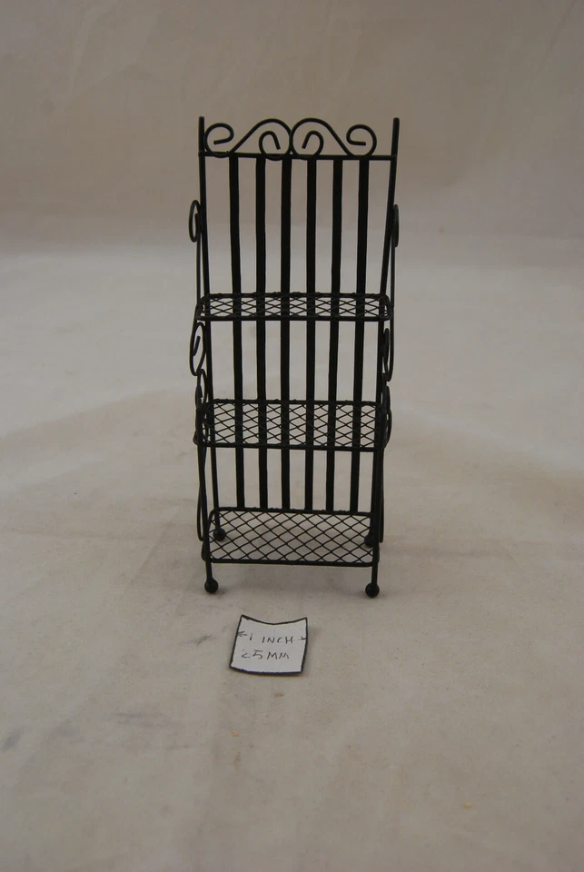Reutter Porcelain Dollhouse Miniature Black Metal Rack Empty