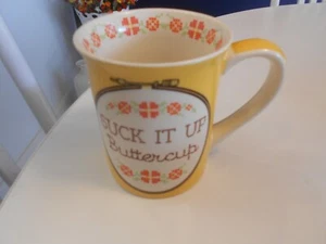 laurie veasey suck it up buttercup/chin up mug vg++ condition 4 1/4" high - Picture 1 of 6