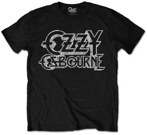 Ozzy Osbourne Vintage Logo Black T-Shirt NEW OFFICIAL - Picture 1 of 1