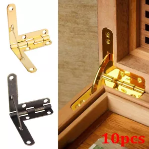 10PCS 90 Degree Hinge for Wooden Box Cabinet Hardware - Picture 1 of 12