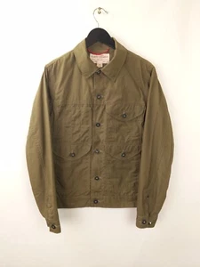 RARE FILSON Mens Sz Small S Tan Brown Tin Cloth Canvas Trucker Jacket Coat - Picture 1 of 7