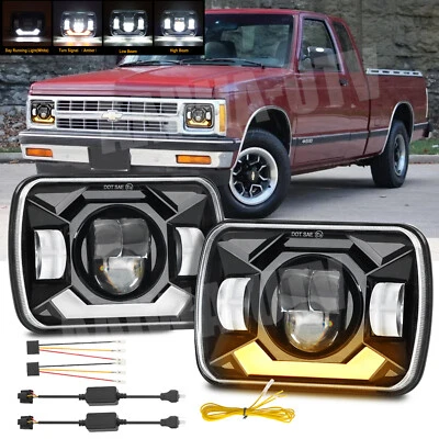 2 PIEZAS Para 82-93 Chevy S10 Blazer GMC S15 7X6" 5X7" LED Faros Halo DRL Hi-Lo Foto 1 de 4