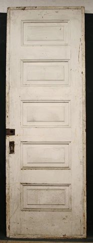 30.5"x89"x3" Antique Vintage Wood Wooden Interior Pocket Sliding Door 5 Panel Cover