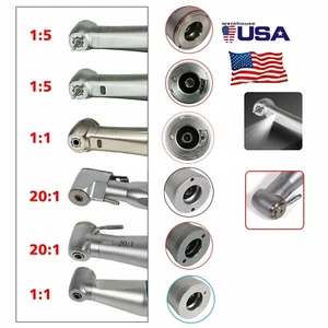 Dental 1:1 1:5 20:1 (LED Fiber Optic) Contra Angle Handpiece fit KaVo NSK Yn - Picture 1 of 27