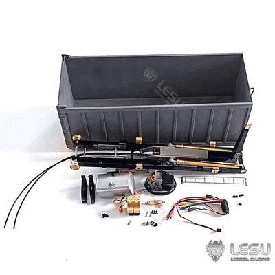 LESU Metal Hydraulic Rod Waste Bin W/ Oil Tank for Tamiya 1/14 RC Dumper Truck - Image 1 of 2