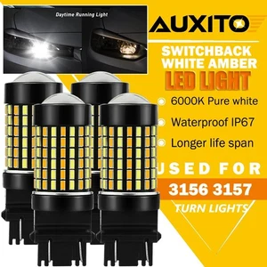 4x Error 3157 Free LED DRL Switchback White/Amber Parking Turn Signal Light Bulb - Picture 1 of 9