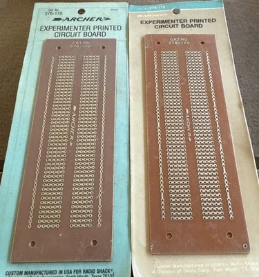 (2) Radio Shack Archer Experimental Printed Circuit Board 276-170 NEW NOS - Image 1 of 2