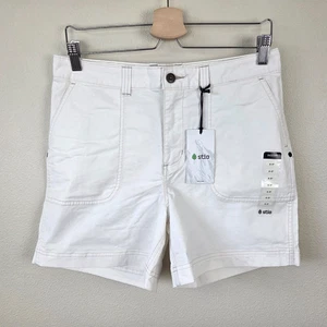 Stio Womens Shorts Size 8 Rivet Twill Mountain White 5" Stretch Organic Cotton - Picture 1 of 10