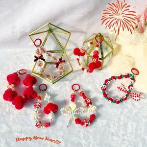 Red Mobile Phone Strap Plush Phone Lanyard Fashion Phone Charm Rope - Photo 1 sur 22