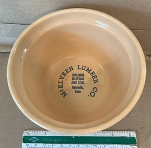 ANTIQUE ADVERTISING STONEWARE McKLVEEN LUMBER RUNNELLS IOWA BUILD MATERIALS COAL - Picture 1 of 4