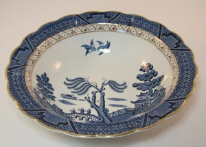 Booths Real Old Willow A8025 Wavy Edge Gilded Serving Bowl Dish 1940s VGC - Picture 1 of 8