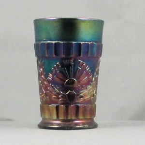DUGAN GOD & HOME COBALT BLUE CARNIVAL GLASS TUMBLER...THE OLD ONE & HARD TO FIND - Picture 1 of 5
