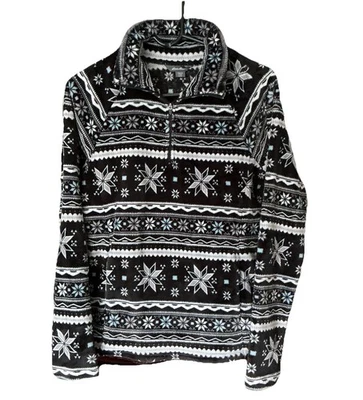MUJER NEGRO BLANCO COPO DE NIEVE INVIERNO CUARTO CREMALLERA POLAR EDDIE BAUER S/Ch Foto 1 de 4