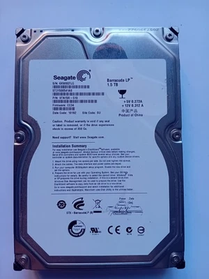 Seagate Barracuda LP 1.5TB ST31500541AS - 9TN15R-510  5900RPM 32MB SATA 3.5" HDD - Image 1 of 3