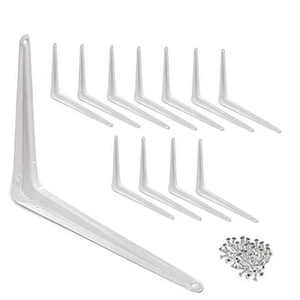Wideskall Metal 8" x 10" inch Wall Corner Angle Shelving Shelf Brackets, - Picture 1 of 5