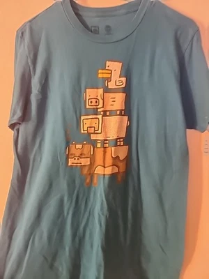Minecraft Mens Blue Pixel Image Gamer Shirt  Medium  - Image 1 of 4
