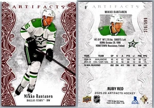 25-26 ARTIFACTS RUBY PARALLEL - MIKKO RANTANEN /599 #8 DALLAS STARS - Picture 1 of 1