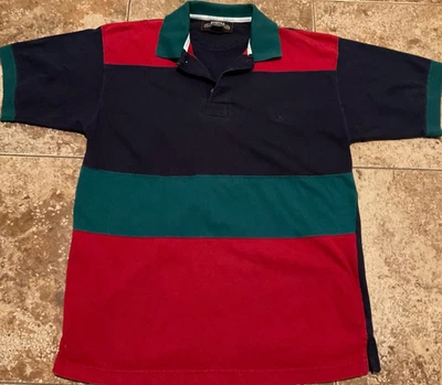 VINTAGE CUT AND SEW POLO SHIRT PURITAN CLASSICS PREPPY COLOR BLOCK ( MENS M ) - Image 1 of 4