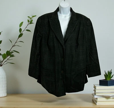 Шерстяная куртка Andrea Viccaro размер 18 Вт женская с подкладкой карманы блейзер деловой черный - Изображение 1 из 4