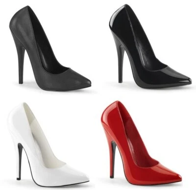 SCARPE TACCO ALTO STILETTO 6" PUNTA A PUNTA MODA PLEASER DOMINA 420