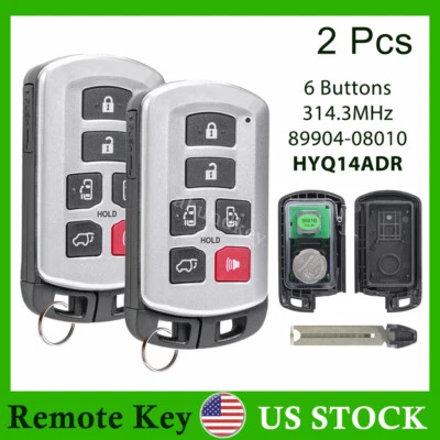 Mando a distancia de proximidad con 2 llaves inteligentes para Toyota Sienna HYQ14ADR 2011-2020 8990408010 Foto 1 de 4