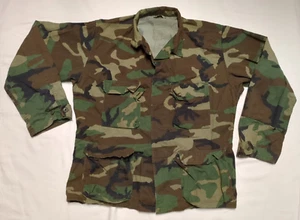 US Military Woodland Camo BDU Combat Coat/Shirt Large Regular Temperate/Cold - Picture 1 of 7