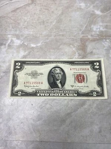 Poker Note 4 Pair Serial A77115588A 1953 $2 USN UNC - Picture 1 of 11