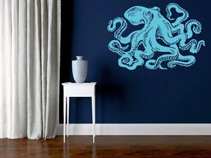 Vinyl Decal Wall Sticker Octopus Nautical Sea Ocean Beach House Decor (m485) - Picture 1 of 5
