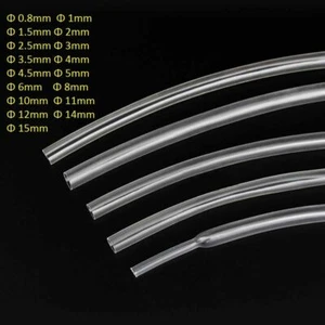 0.8mm to 15mm Heat Shrink 2:1 Transparent Clear Heatshrink Tubing Tube Sleeving - Picture 1 of 3