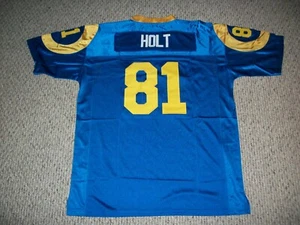 Nueva camiseta de fútbol americano TORRY HOLT sin firmar personalizada cosida azul de St. Louis tallas S-3XL - Imagen 1 de 2
