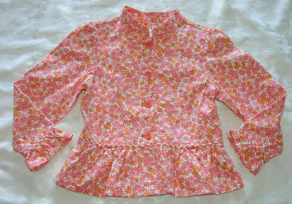 Gymboree FRESHLY PICKED Pink & Orange Floral Cotton Jacket NWT 8 - Image 1 of 1