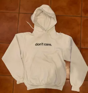 “Don't Care” In English And Japanese Novelty Sarcastic Humor Men Hoodie Small - Picture 1 of 4