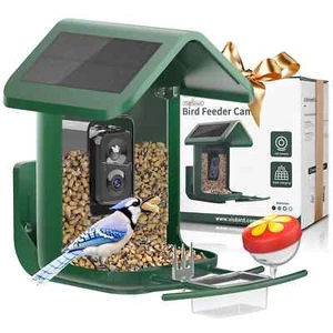VIUBIRD Bird Feeder, Camera Solar Powered: Smart Bird Camera Feeder Live Feed!! - Picture 1 of 9