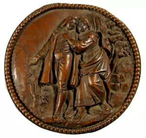 Medalla antigua concha en alto relieve (6209) - Imagen 1 de 2