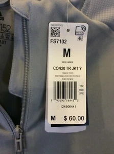 Adidas Aeroready Track Jacket Boys Size M Gray Regular Fit Zipper Long Sleeve - Picture 1 of 6