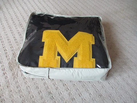 Vintage University of Michigan Wool Stadium Blanket Tackle Twill Letter 70x 54 * Cover