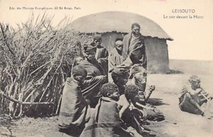 Lesotho - In the evening in front of the hut - Publ. Society of Evangelical Miss - Picture 1 of 2