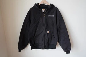 USA MADE Carhartt J131 BLK Thermal Lined Active Jac Hood Duck Work Large Tall - Picture 1 of 4