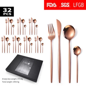 32 Piece 410 Stainless Steel Knife Fork Spoon Kitchen Cutlery Set - Picture 1 of 11