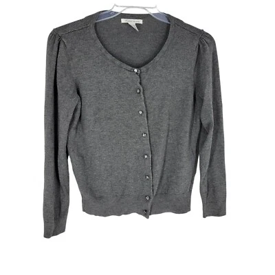 Cárdigan Kenneth Cole Tejido Abotonado Suéter Gris Grande Rayón Nylon Minimalista Foto 1 de 4