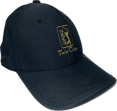 Gorra de béisbol TPC Twin Cities negra dorada bordada gorra ajustada ajuste flexible L Foto 1 de 4